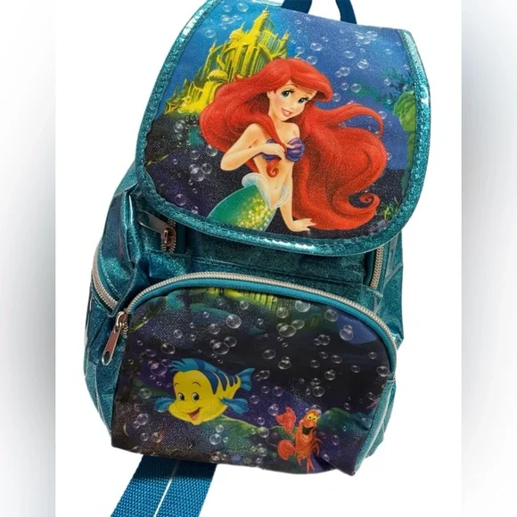 Disney Parks Ariel The Little Mermaid Backpack from Disney Parks Blue Glitter - Picture 2 of 10